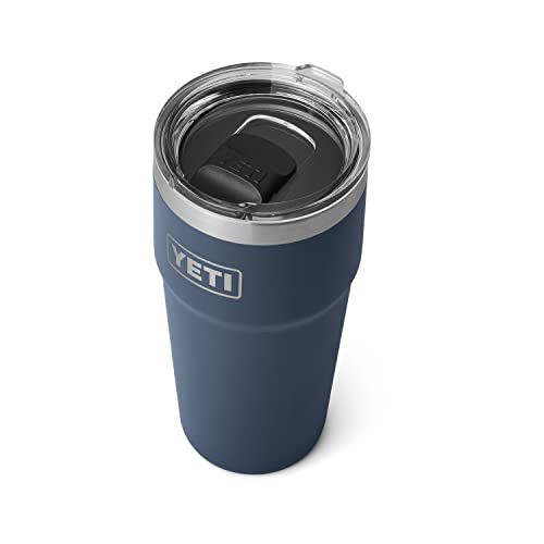 YETI Rambler Stapelbares Pint, vakuumisoliert, Edelstahl, mit MagSlider-Deckel, 473 ml, Marineblau von YETI