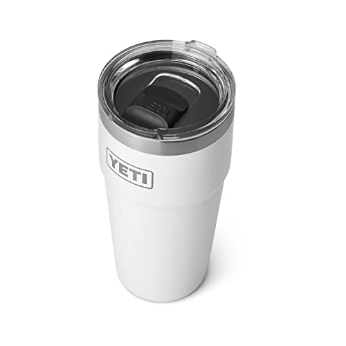 YETI Rambler Stapelbares Pint, vakuumisoliert, Edelstahl mit MagSlider-Deckel, Weiß von YETI