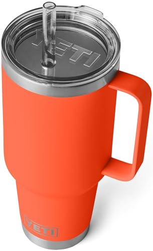 YETI Rambler Trinkbecher Mit Trinkhalmdecke, Papaya, 42 oz (1,2 l) von YETI