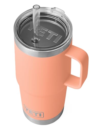 YETI Rambler Trinkbecher Mit Trinkhalmdeckel, Lowcountry Peach, 25 oz (739 ml) von YETI
