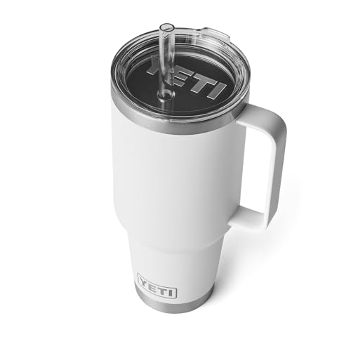 YETI Rambler Strohhalm-Becher, vakuumisoliert, Edelstahl, 1,2 l, Weiß von YETI