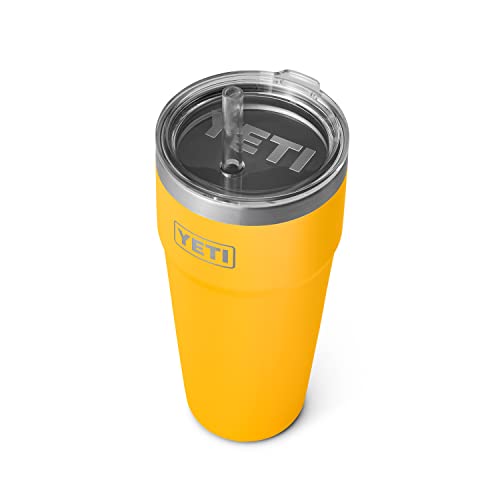 YETI Rambler Strohhalmbecher, vakuumisoliert, Edelstahl, mit Strohhalm-Deckel, 750 ml, Alpengelb von YETI