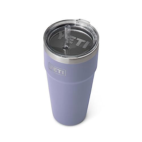 YETI Rambler Strohhalmbecher, vakuumisoliert, Edelstahl, mit Strohhalm-Deckel, 750 ml, kosmischer Flieder von YETI