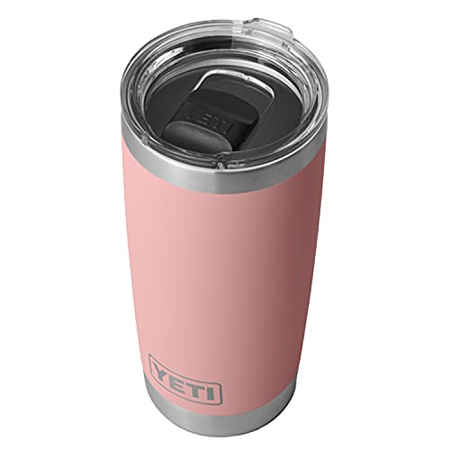 YETI Rambler Trinkbecher, 590 ml, Edelstahl, vakuumisoliert, mit MagSlider-Deckel, Sandsteinrosa von YETI