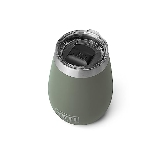 YETI Rambler Weinglas, vakuumisoliert, Edelstahl, mit MagSlider-Deckel, 284 ml, Camp Green von YETI