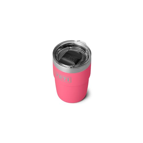 YETI Rambler stapelbare Tasse, Edelstahl, vakuumisolierte Espressotasse mit MagSlider-Deckel, 237 ml, tropisches Rosa von YETI