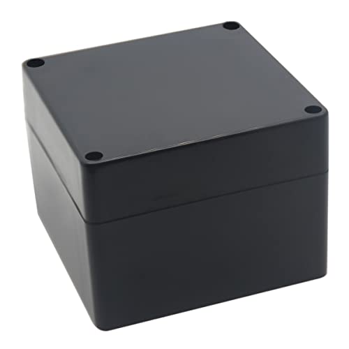 YETLEBOX Wasserdichte Abzweigdose, IP67 wasserdichte Projektbox, langlebiger ABS-Kunststoff, elektronisches Gehäuse, Gehäuse für Heimwerker-Elektroprojekte, schwarz, 120 x 120 x 90 mm von YETLEBOX