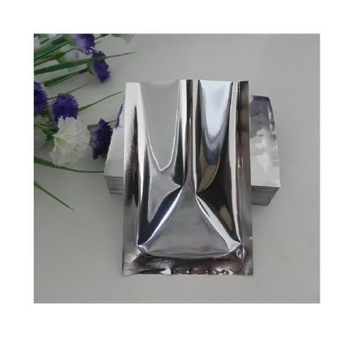 YETONADO Mylar-Folien-Versiegelung, Vakuumbeutel, silberfarben, Aluminium, Lebensmittelverpackung, geeignet für Vakuummaschinen mit verschiedenen Größen (15 x 22 cm, 100 Stück) von YETONADO