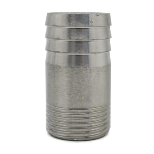 1/8 "1/4" 3/8 "1/2" 3/4 "1" bis 2 "männlich x Schlauchanschluss Schlauchanschluss Barrel Nippel Koppler 304 Edelstahl Fitting Wasser Gas Öl(1 p-ac,1-1/4") von YEUBXDJ