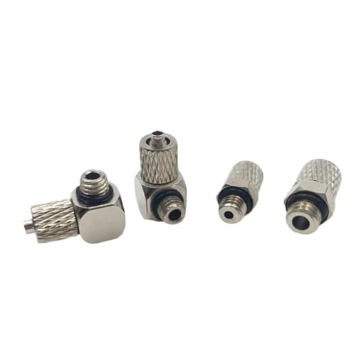 10 Stück Mini-Außengewinde M3 M4 M5 M6 – Luftschlauch-Außendurchmesser 3 mm 4 mm 6 mm pneumatischer Rohrverbinder, Durchschraub-Schnellverschraubung, gerade/Winkelstück(OD 6mm - M6,PL) von YEUBXDJ