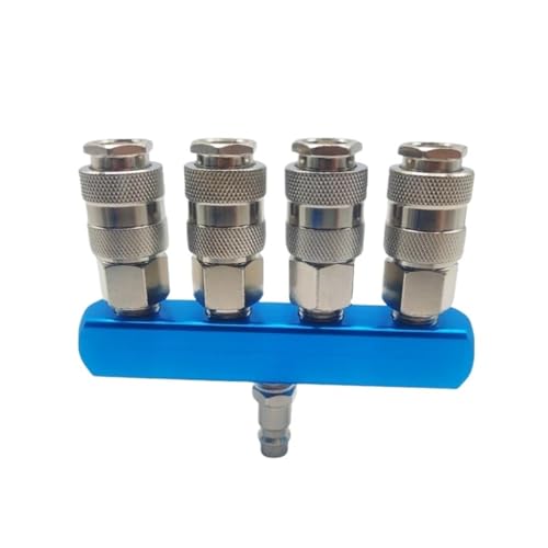 Kompressor Pneumatische Fitting Pumpe Werkzeug Koppler Verteiler Multi Splitter stil Luft Gas Distributor for 1/4 Schnell Anschluss(S-ML-6 EU SM20) von YEUBXDJ
