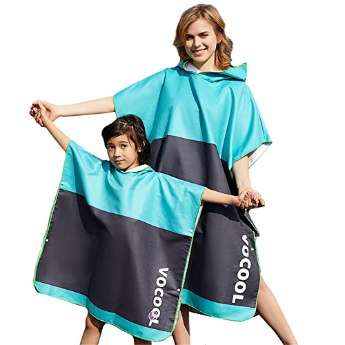 YEVDA Mikrofaser Badeponcho für Erwachsene Kinder Schnelltrockend Bademantel mit Kapuzen Strandtuch Duschtuch Schwimmen Surfing Strand Tauchen Badeort Motiv-D Erwachsene Größe von YEVDA