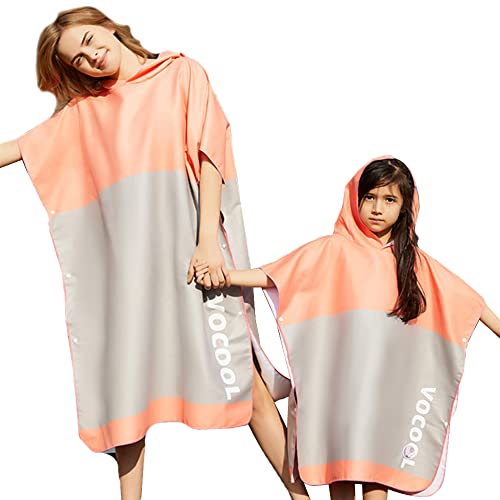 YEVDA Mikrofaser Badeponcho für Erwachsene Kinder Schnelltrockend Bademantel mit Kapuzen Strandtuch Duschtuch Schwimmen Surfing Strand Tauchen Badeort Motiv-E Erwachsene Größe von YEVDA