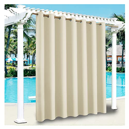 YEVENR Outdoor Vorhänge Wasserdicht, Outdoor Verdunkelungsvorhang mit Ösen, Wasserdicht Sichtschutz Sonnenschutz für Balkon Terrasse Veranda Pergola Gartenlaube Braun 1 Stück,202 * 182cm（W*L） von YEVENR