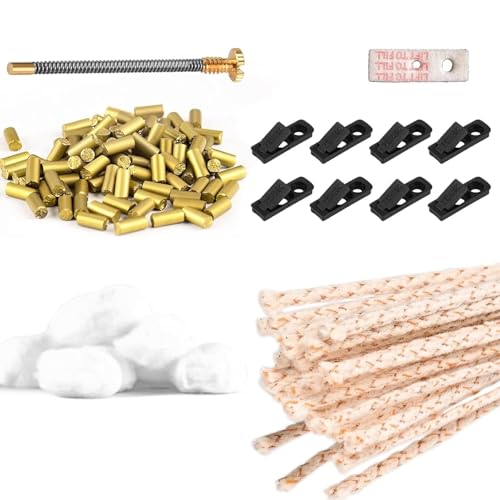 Universelles Feuerzeug Zubehör Set für Benzin Feuerzeug - Ersatz Wiederbelebung Reparaturteil Paket (100 Stück Feuersteine, 40 Stück Docht, Federauswurfbolzen, Watte und 8 Stück Gummi Filz) von YEWCEP