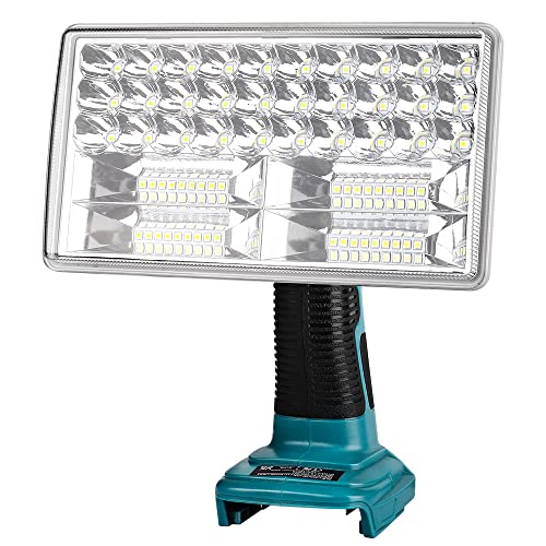 30W Akku-LED-Arbeitsleuchte, YEX-BUR 3300LM Tragbarer Baustellenscheinwerfer Flutlicht mit USB-Anschluss Stromversorgung über Makita 14,4 V 18 V Lithium-Ionen-Batterien BL1860 BL1850 BL1840 BL1830 von YEX-BUR