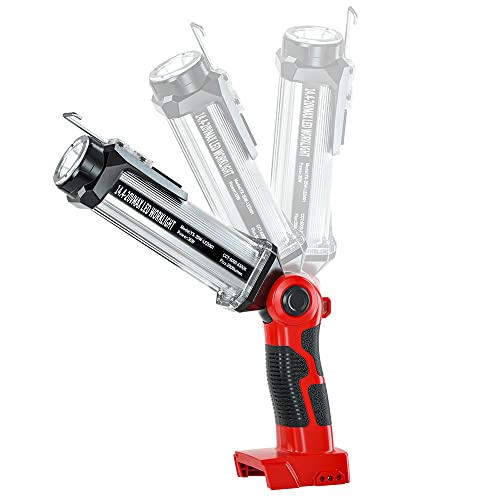 YEX-BUR 35W 2000LM Akku-LED-Arbeitsleuchte Powered by Milwaukee 18 V M18 Li-Ion-Batterien Tragbarer Scheinwerfer Strahler Baustellen-Campingleuchte mit 5-V-USB-Anschluss von YEX-BUR