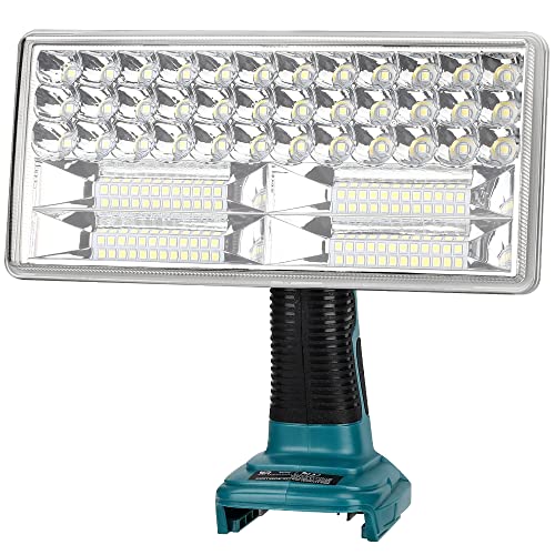 40W Akku-LED-Arbeitsleuchte, YEX-BUR 4200LM Tragbarer Baustellenscheinwerfer Flutlicht mit USB-Anschluss Stromversorgung über Makita 14,4 V 18 V Lithium-Ionen-Batterien BL1860 BL1850 BL1840 BL1830 von YEX-BUR