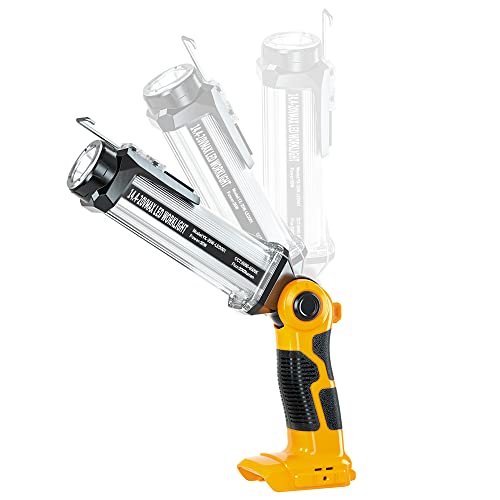 YEX-BUR Wiederaufladbares LED-Arbeitslicht für Dewalt 18 V Lithium-Batterie, 35 W 2000 LM Heller Flutlicht-Scheinwerfer Tragbare Taschenlampe für Camping, Baustellenbeleuchtung, Autoreparatur von YEX-BUR