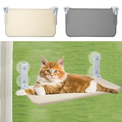 2-Fenster-Liege für Katzen, 52 x 30 cm, Katzenhängematte mit stabilen Saugnäpfen, Katzenfenster-Liege, Klappbares Katzenbett, Fenster, Fensterbank, Katzenliege, bis 20 kg, für Glatte Oberflächen 2-Fenster-Liege für Katzen, 52 x 30 cm, Katzenhängematte mit stabilen Saugnäpfen, Katzenfenster-Liege, Klappbares Katzenbett, Fenster, Fensterbank, Katzenliege, bis 20 kg, für Glatte Oberflächen von YEXEXINM