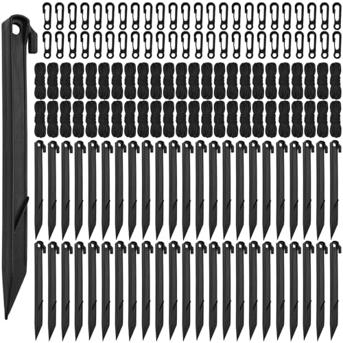 48 Sets von aufblasbaren Heringen und Haltegurten mit Haken, aufblasbare Spikes, Ersatzpfähle und Haltegurte von YEXEXINM