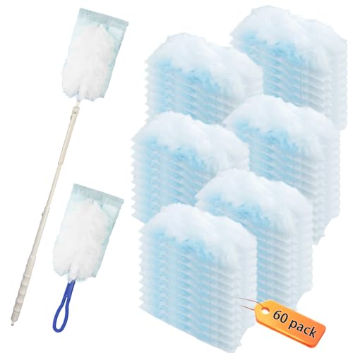 62 Stück Staubmagnet Set 60 Staubwedel mit 2 Teleskopgriff Staubwedel Lang Ausziehbar Reinigungsstaub Staubtuch Nachfüllung Staubwischer für Staub Schmutz Elektrostatisch 62 Stück Staubmagnet Set 60 Staubwedel mit 2 Teleskopgriff Staubwedel Lang Ausziehbar Reinigungsstaub Staubtuch Nachfüllung Staubwischer für Staub Schmutz Elektrostatisch von YEXEXINM