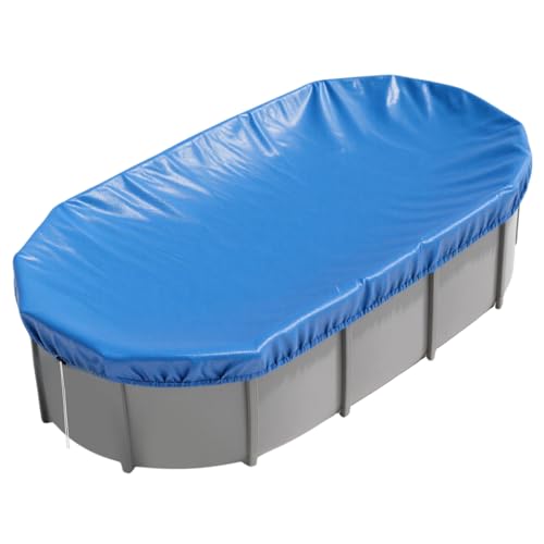 Ovale Poolabdeckung für oberirdische Pools, ovale Solar-Poolabdeckung mit Kordelzug für Kälte- und UV-beständig, staubdicht, Allwetterschutz (Abdeckungsgröße: 50 x 30 cm) von YEXEXINM