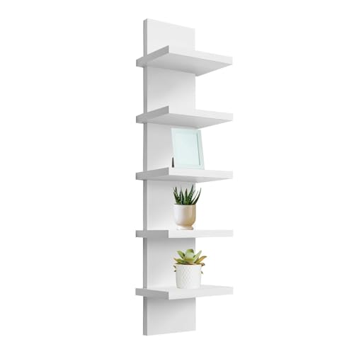 YEXEXINM Wandregal mit 5 Etagen, schmal, glatte Laminatoberfläche, vertikale Säule, Wanddekoration, schwimmende Aufbewahrung, Heimdekoration, Organizer YEXEXINM Wandregal mit 5 Etagen, schmal, glatte Laminatoberfläche, vertikale Säule, Wanddekoration, schwimmende Aufbewahrung, Heimdekoration, Organizer von YEXEXINM