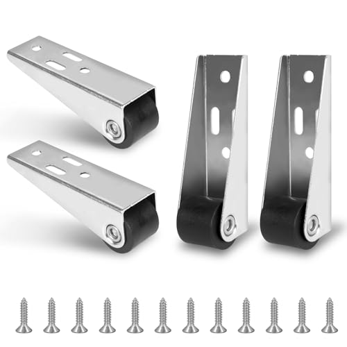 4 Stück Bockrollen Kleine Rollen für Möbel Mini Bockrolle mit Schrauben Möbelrollen Klein, für Transportbrett Schreibtisch Schrank Tisch von YEYONG