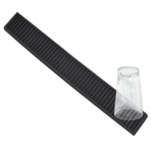 YEYONG Abtropfmatte Schmal Silikon Spülbeckenmatte Abtropfschale für SpüLe Geschirr Abtropfmatte für Küchenspüle, 8x60cm (Schwarz) von YEYONG