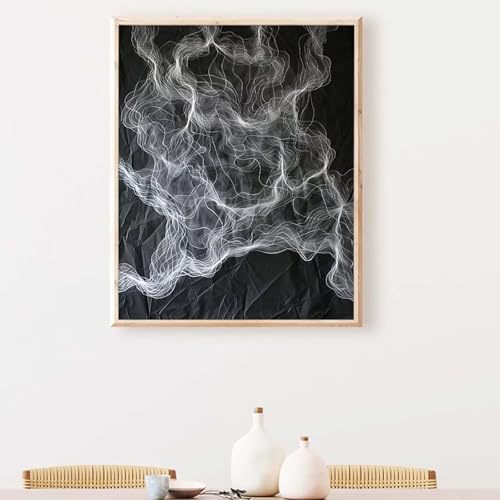 Abstrakt Diamond Painting, Diamond Painting Erwachsene Blau Diamant Malerei DIY Runden Steine Kristall Kunst Bastelnset Erwachsene Anfänger Set, zur Zimmer Wanddeko, Geschenke 30x40cm PJY2 2-4 von YEYUMEOZ