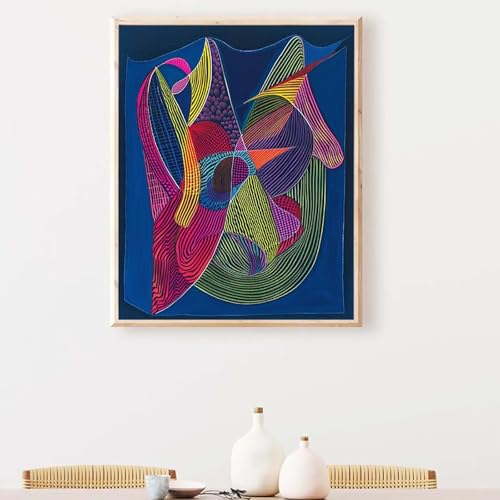 Abstrakt Diamond Painting, Diamond Painting Erwachsene Rosa Diamant Malerei DIY Runden Steine Kristall Kunst Bastelnset Erwachsene Anfänger Set, zur Zimmer Wanddeko, Geschenke 80 x 100cm PJY7 Z-0 von YEYUMEOZ