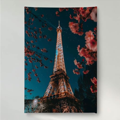 Diamond Painting Eisenturm Blume Diamant Painting Bilder Kit für Kinder Erwachsene, DIY Crystal Strass Stickerei Diamant Malerei Kit, Home Büro Wall Dekoration Wanddeko 30 x 40 cm PjY1886 O-7 von YEYUMEOZ