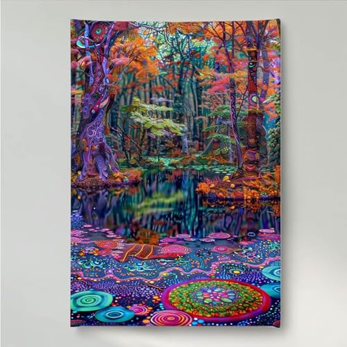 Diamond Painting Erwachsene Abstrakt 5D DIY Diamant Painting Bilder für Kinder Anfänger, Runde Full Drill Wald, Mosaikherstellung Bastelset für Haus Wanddekoration Geschenke 80 x 100cm PjY6613 W-R von YEYUMEOZ