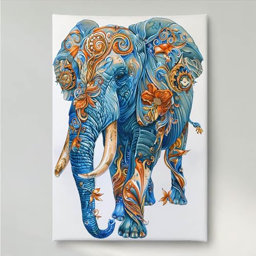 Diamond Painting Erwachsene Elefant 5D DIY Diamant Painting Bilder für Kinder Anfänger, Runde Full Drill Tier, Mosaikherstellung Bastelset für Haus Wanddekoration Geschenke 70x95cm PjY3153 8-3 von YEYUMEOZ