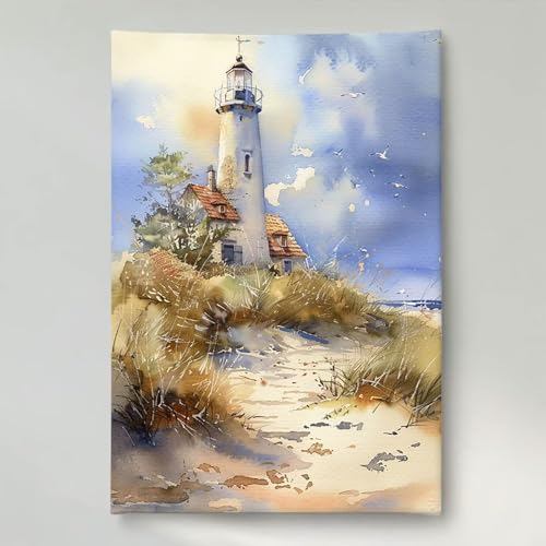 Diamond Painting Erwachsene Himmel 5D DIY Diamant Painting Bilder für Kinder Anfänger, Runde Full Drill Leuchtturm, Mosaikherstellung Bastelset für Haus Wanddekoration Geschenke 60x80cm PjY6349 0-6 von YEYUMEOZ