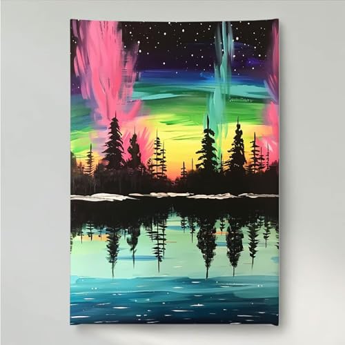 Diamond Painting Erwachsene Schnell 5D DIY Diamant Painting Bilder für Kinder Anfänger, Runde Full Drill Aurora, Mosaikherstellung Bastelset für Haus Wanddekoration Geschenke 40x50cm PjY735 P-T von YEYUMEOZ