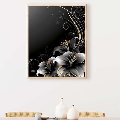 Frau Diamond Painting, Diamond Painting Erwachsene Schwarz Diamant Malerei DIY Runden Steine Kristall Kunst Bastelnset Erwachsene Anfänger Set, zur Zimmer Wanddeko, Geschenke （60x80cm） PJY5 O-1 von YEYUMEOZ