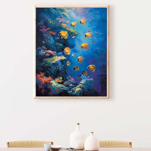 Landschaft Diamond Painting, Diamond Painting Erwachsene Gelb Diamant Malerei DIY Runden Steine Kristall Kunst Bastelnset Erwachsene Anfänger Set, zur Zimmer Wanddeko, Geschenke 40 x 50 cm PJY3 0-C von YEYUMEOZ