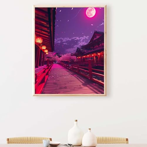 Landschaft Diamond Painting, Diamond Painting Erwachsene Haus Diamant Malerei DIY Runden Steine Kristall Kunst Bastelnset Erwachsene Anfänger Set, zur Zimmer Wanddeko, Geschenke 100 x 135 cm PJY9 V-5 von YEYUMEOZ