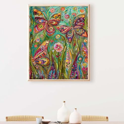 Tier Diamond Painting, Diamond Painting Erwachsene Schmetterling Diamant Malerei DIY Runden Steine Kristall Kunst Bastelnset Erwachsene Anfänger Set, zur Zimmer Wanddeko, Geschenke 30x40cm PJY2 9-O von YEYUMEOZ