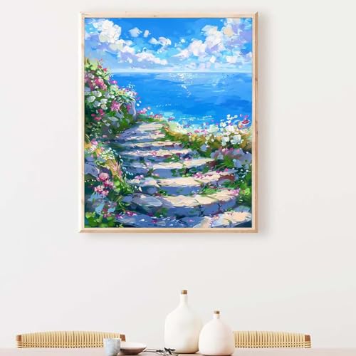 YEYUMEOZ Blume Diamond Painting, Diamond Painting Erwachsene Rosa Diamant Malerei DIY Runden Steine Kristall Kunst Bastelnset Erwachsene Anfänger Set, zur Zimmer Wanddeko, Geschenke 30x40CM PJY2 0-8 von YEYUMEOZ