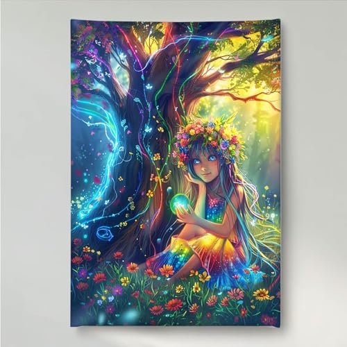 YEYUMEOZ Diamond Painting Baum Frau Diamant Painting Bilder Kit für Kinder Erwachsene, DIY Crystal Strass Stickerei Diamant Malerei Kit, Home Büro Wall Dekoration Wanddeko 70x95cm PjY908 7-9 von YEYUMEOZ