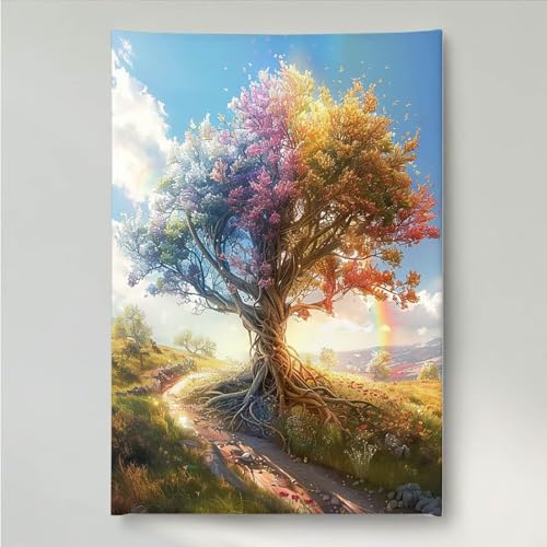 YEYUMEOZ Diamond Painting Baum Himmel Diamant Painting Bilder Kit für Kinder Erwachsene, DIY Crystal Strass Stickerei Diamant Malerei Kit, Home Büro Wall Dekoration Wanddeko 30 x 40 cm PjY6754 0-N von YEYUMEOZ