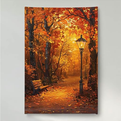 YEYUMEOZ Diamond Painting Baum Wald Diamant Painting Bilder Kit für Kinder Erwachsene, DIY Crystal Strass Stickerei Diamant Malerei Kit, Home Büro Wall Dekoration Wanddeko 80x100cm PjY2312 1-2 von YEYUMEOZ