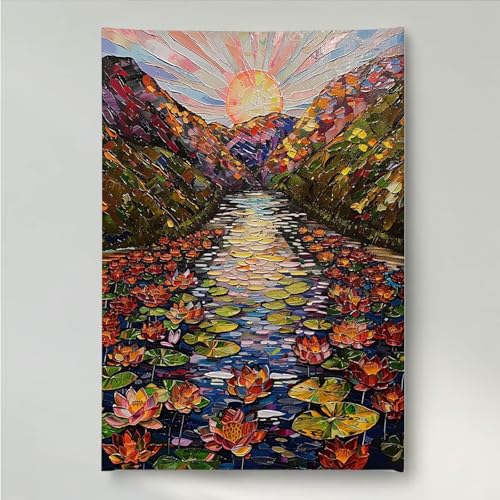YEYUMEOZ Diamond Painting Blume Blumen Diamant Painting Bilder Kit für Kinder Erwachsene, DIY Crystal Strass Stickerei Diamant Malerei Kit, Home Büro Wall Dekoration Wanddeko 40x50cm PjY2516 0-8 von YEYUMEOZ