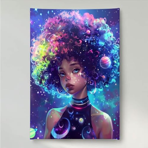 YEYUMEOZ Diamond Painting Blume Frau Diamant Painting Bilder Kit für Kinder Erwachsene, DIY Crystal Strass Stickerei Diamant Malerei Kit, Home Büro Wall Dekoration Wanddeko 80 x 100cm PjY2318 8-S von YEYUMEOZ