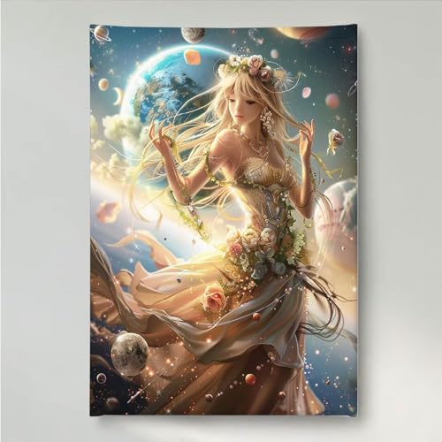 YEYUMEOZ Diamond Painting Blume Frau Diamant Painting Bilder Kit für Kinder Erwachsene, DIY Crystal Strass Stickerei Diamant Malerei Kit, Home Büro Wall Dekoration Wanddeko 80 x 100cm PjY720 U-5 von YEYUMEOZ