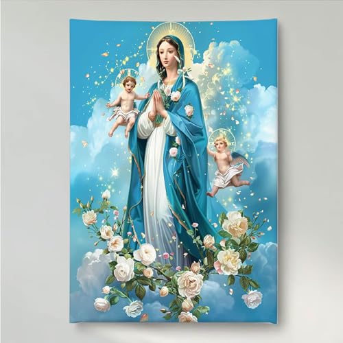 YEYUMEOZ Diamond Painting Blume Frau Diamant Painting Bilder Kit für Kinder Erwachsene, DIY Crystal Strass Stickerei Diamant Malerei Kit, Home Büro Wall Dekoration Wanddeko 80x100cm PjY1946 M-W von YEYUMEOZ