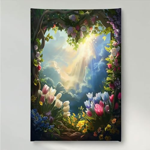 YEYUMEOZ Diamond Painting Blume Landschaft Diamant Painting Bilder Kit für Kinder Erwachsene, DIY Crystal Strass Stickerei Diamant Malerei Kit, Home Büro Wall Dekoration 40 x 50 cm PjY6804 3-M von YEYUMEOZ